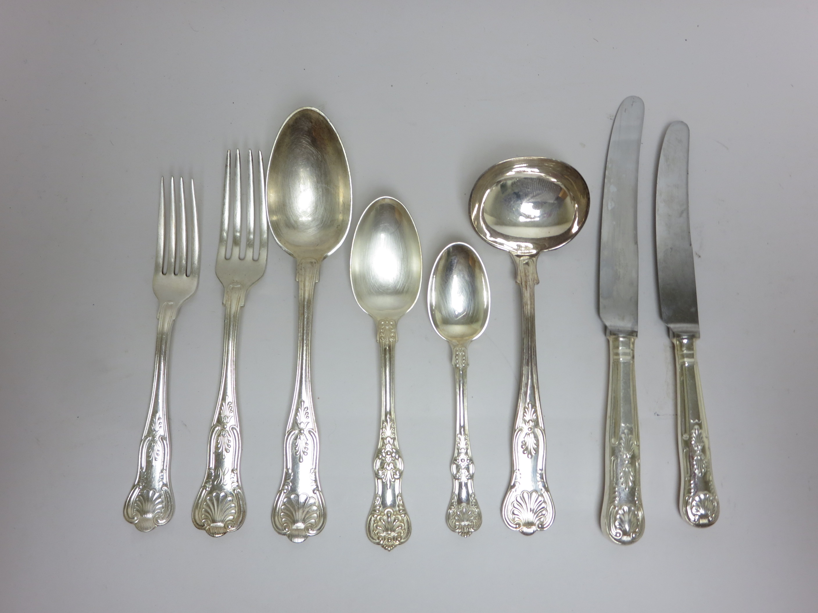 A quantity of kings pattern Cutlery by Gorham, etc. viz: 7 large forks, 8 small forks, 9 large