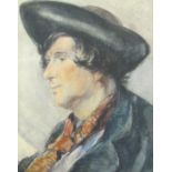 A FOLIO of drawings and watercolours by various hands, including portrait, landscape and genre