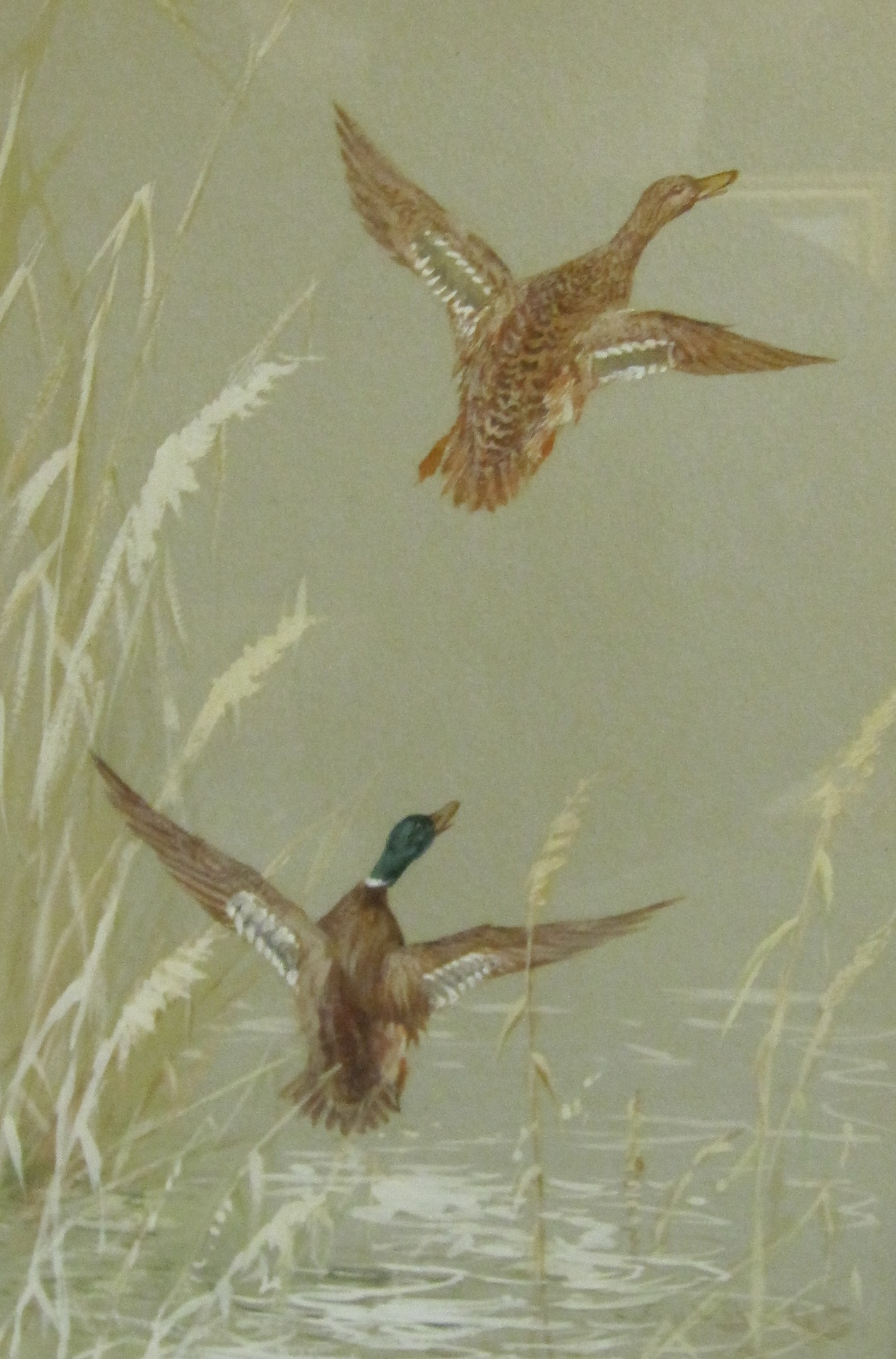 REUBEN WARD BINKS 'Ducks taking Flight', signed, watercolour, 12 1/2 x 8 in; and two hunting