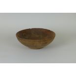 A treen kitchen Dairy Bowl, 12 1/2in diam