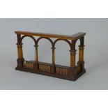 An inlaid architectural Model having arches and balustrades, 15 1/2in, possibly a bookstand