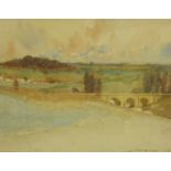 WILLIAM LEE HANKEY. An extensive Landscape with a Bridge over a River, signed and dated 1916,