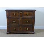 A Jacobean oak Chest of two short and two long drawers with moulded fronts, 3ft 2in W