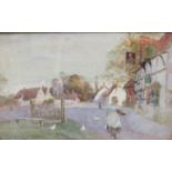 THOMAS J. MACKAY. On a Village Street, signed, watercolour, 6 1/4 x 9 1/4 in