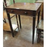 A George III mahogany Centre Table the rectangular top above a frieze drawer with velvet lined