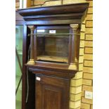 An antique oak longcase clock Case with panelled door having glass, 6ft 7in H (has later