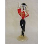 A Murano glass figure of a male dancer i