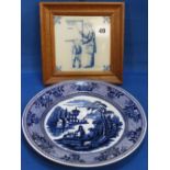 A Maastricht Delft blue and white plate
