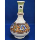 An Arabic green lustre vase with script