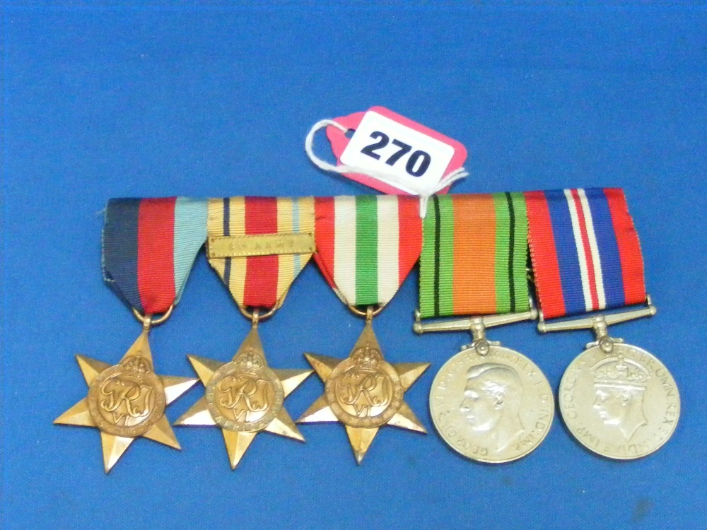 A set of WWII medals 1939-45, plus Afric