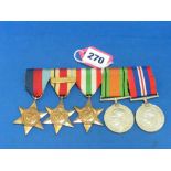 A set of WWII medals 1939-45, plus Afric