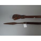 An African Spear and a Tribal Club.