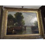 A Gilt Framed 19th Century Oil on Canvas