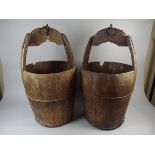 A Pair of 19th Century Elm Yoke Buckets.