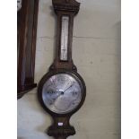 An Edwardian Oak Wheel Barometer by J Pa