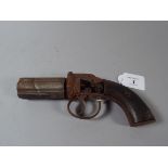 A 19th Century Pepperbox Six Shot Revolv