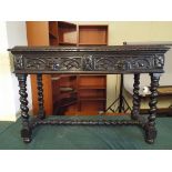 A Late 19th Century Carved Oak Side Tabl