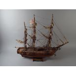 A Wooden Model of The Masted Ship Bounty