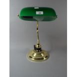 A Reproduction Brass and Green Glass Des