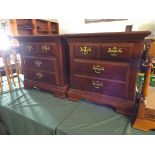 A Pair of Two Drawer Mahogany Bedside Ca