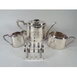 A Silver Plated Three Piece Presentation