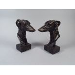 A Pair of Bronze Effect Cast Metal Greyh