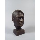 A Cast Metal Bronze Effect Bust of Adolp