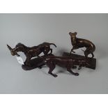 A Set of Three Bronze Effect Studies of