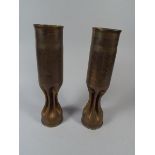 A Pair of Brass Trench Art Shells Decora