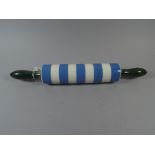 A Blue and White Ceramic Rolling Pin by