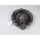 A Cast Metal Lion Mask and Ring Door Kno