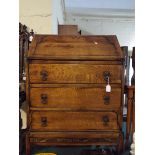 An Oak Bureau With Fitted Interior and T