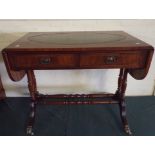 A Mahogany Drop Leaf Sofa Table with Ova