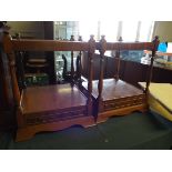 A Pair of Inlaid Two Tier Side Tables wi