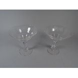 A Pair of Etched Glass Bon Bon Dishes wi