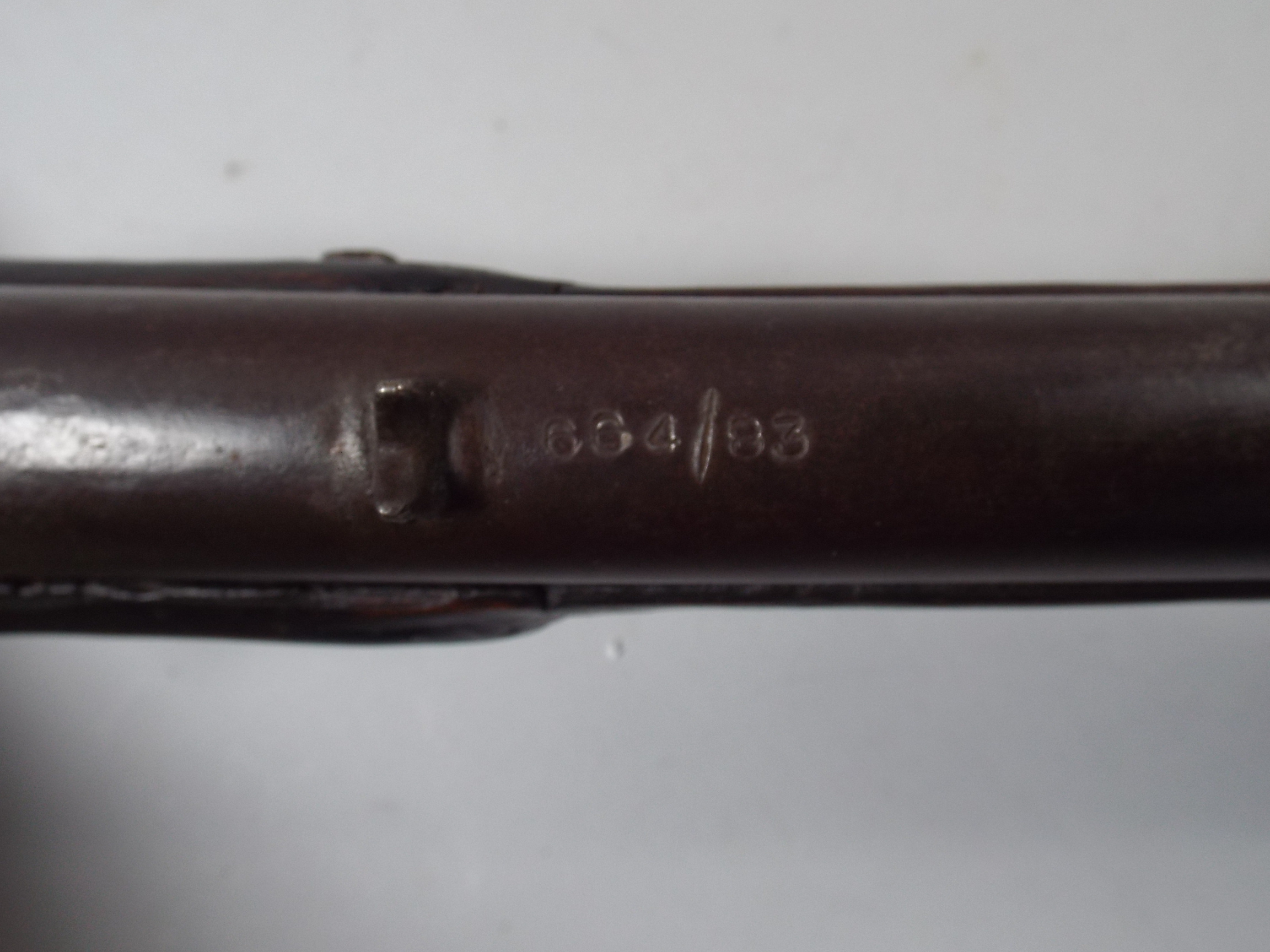 A Percussion Cap Rifle having Walnut Thr - Image 4 of 4