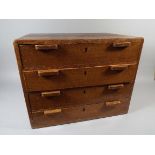 An Edwardian Oak Four Drawer Silver Cutlery Box, No Contents.