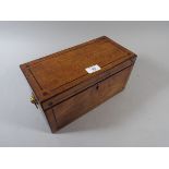 A Rectangular Georgian String Inlaid Walnut Tea Caddy.