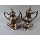 A Four Piece Silver Plated Tea Service.