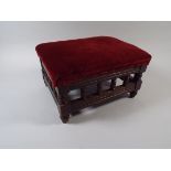 An Edwardian Upholstered Top Stool.
