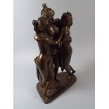 A Cast Resin Bronze Effect Figure of The Three Graces.