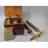 Two Brass Scientific Pumps and a Boxed Lovibond Comparator with Disks