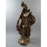 A Large Cast and Gilded Plaster Figure of a Viking Warrior