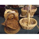 A Collection of Wicker Baskets Etc.