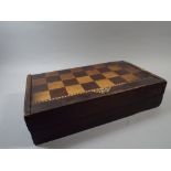 A 19th Century Parquetry Inlaid Folding Chess Board Box.