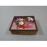 A Pretty English Box with Painted Porcelain Lid AF.