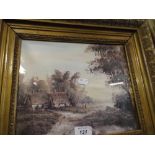 A Gilt Framed Print of Cottage.