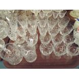 A Tray Containing Cut Glass Wines, Champagnes and Tankards Etc.