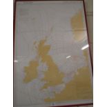 A Framed Map of Co-Tidal and Co-Range Lines Around The British Isles.