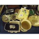 A Tray Containing Various Ceramics, Wedgwood, Beswick Etc.